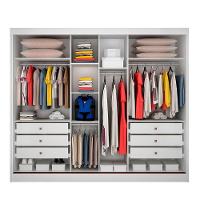 Guarda Roupa Varsóvia 3 Portas 6 Gavetas Com Espelho Clic Móveis Branco - 2