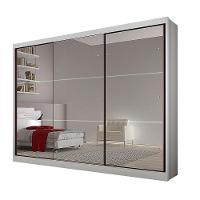 Guarda Roupa Palermo 3 Portas 6 Gavetas Com Espelho Clic Móveis Branco - 4