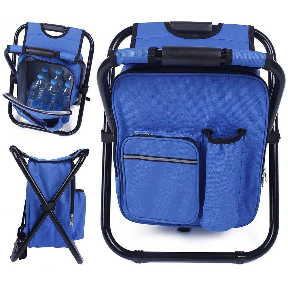 Cadeira Mochila Banqueta Bolsa Semi Termica 2 Em 1 Banco Dobravel - 1