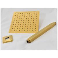 Ducha Chuveiro Teto Slim Inox 20X20 Dourado Luxo Suporte Quadrado Piscina Banheiro - 9