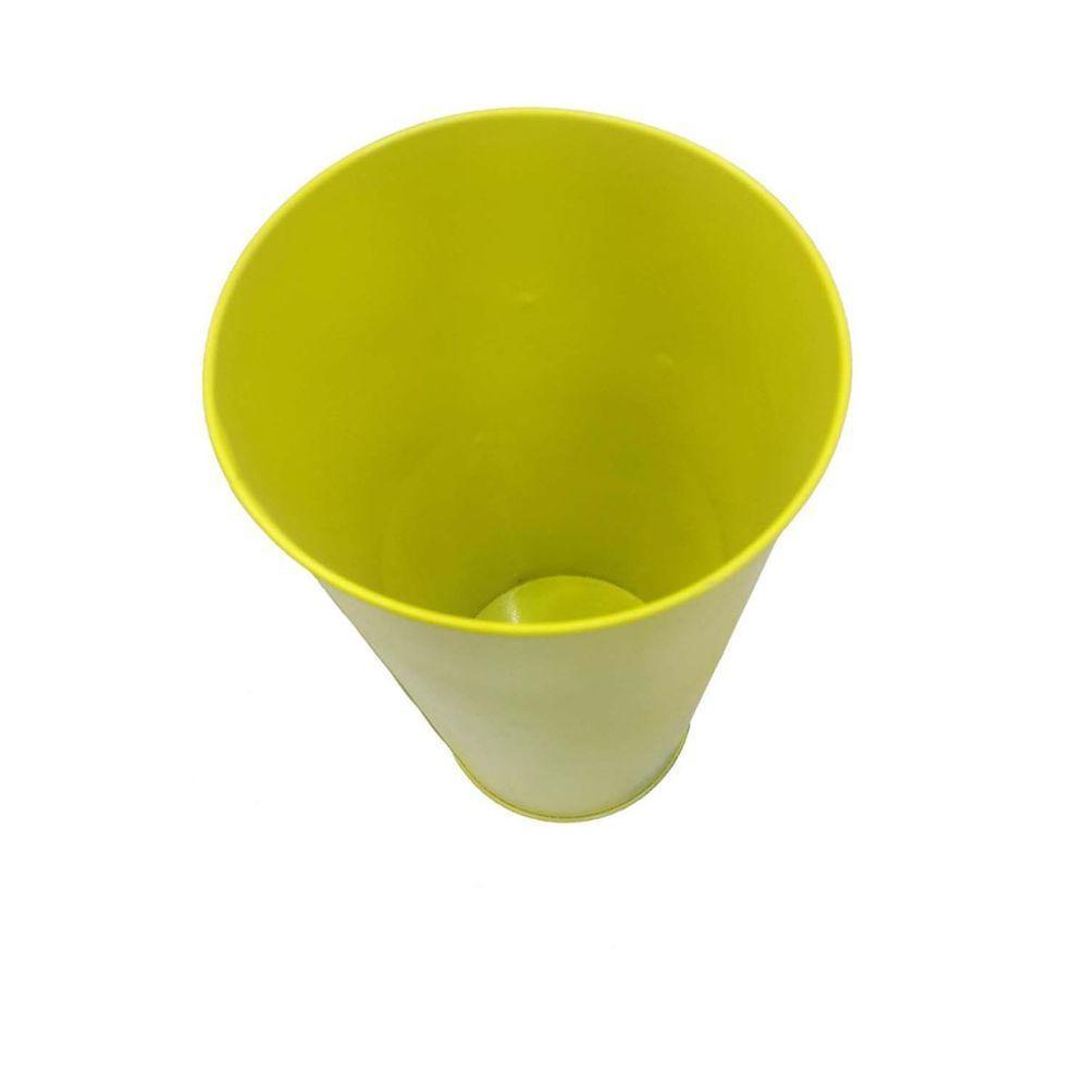 Vaso Metal Enfeite Jardim Quintal Varanda Borboleta Flor Amarelo (sybo-g7) - 3