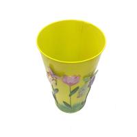 Vaso Metal Enfeite Jardim Quintal Varanda Borboleta Flor Amarelo (sybo-g7)