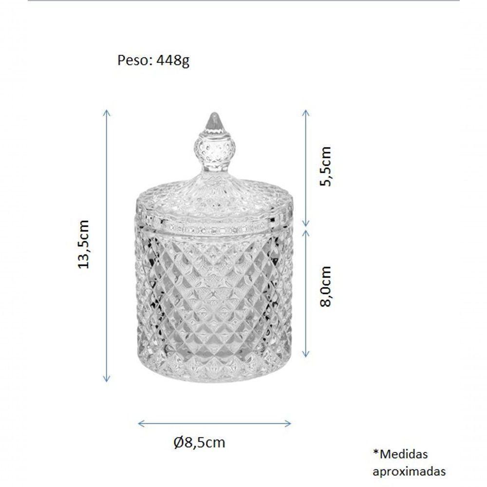 Potiche 13,5 X 8,5 X 8,5 Cm Vidro Transp - 2