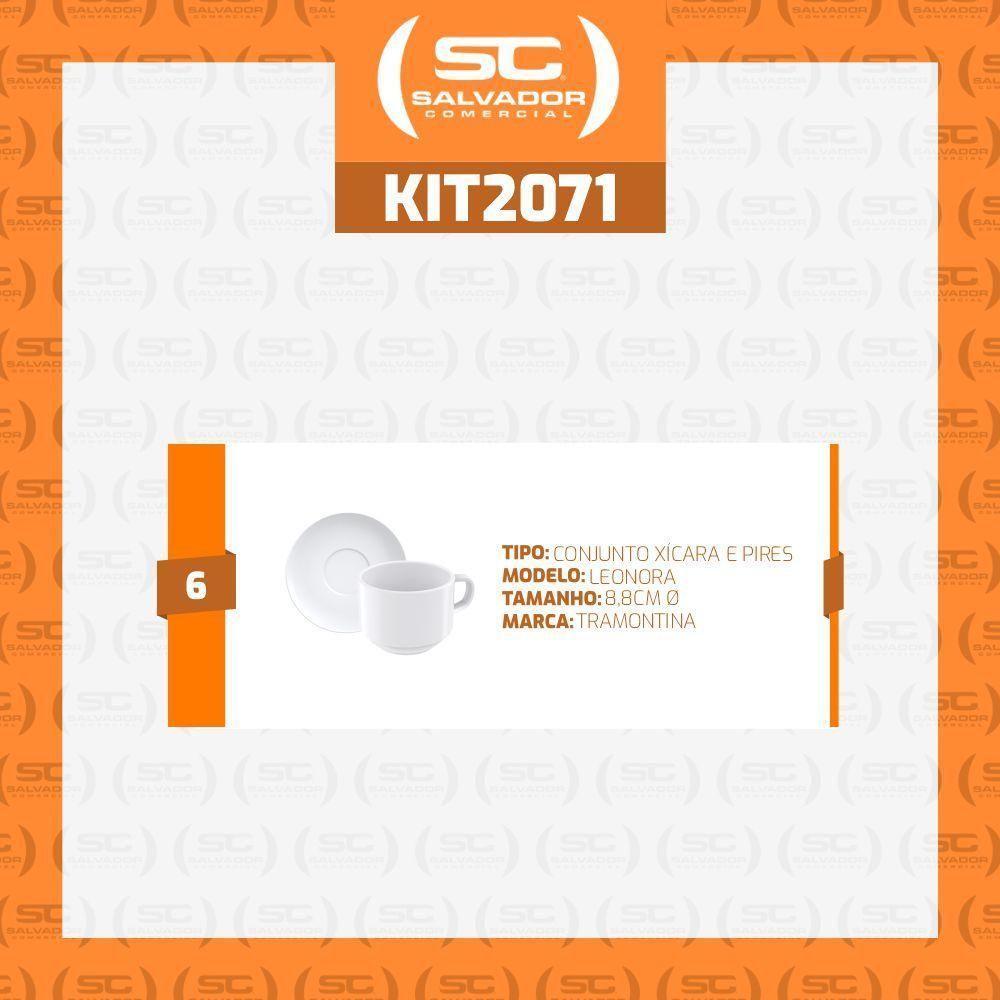 Conjunto Xícaras 240ml E Pires De Chá Paola Em Porcelana Branca - Tramontina 96600137 - 2