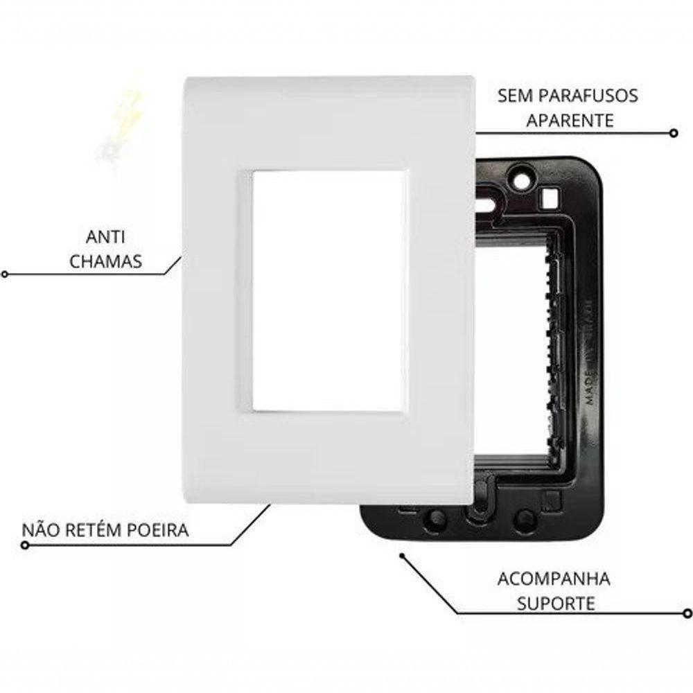 Placa 4x2 + 1 Interruptor Simples E 2 Tomadas 2p+t 20a-250v Branco Branco - 250v - 2