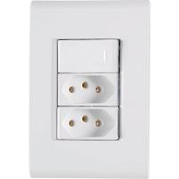 Placa 4x2 + 1 Interruptor Simples E 2 Tomadas 2p+t 20a-250v Branco Branco - 250v - 1