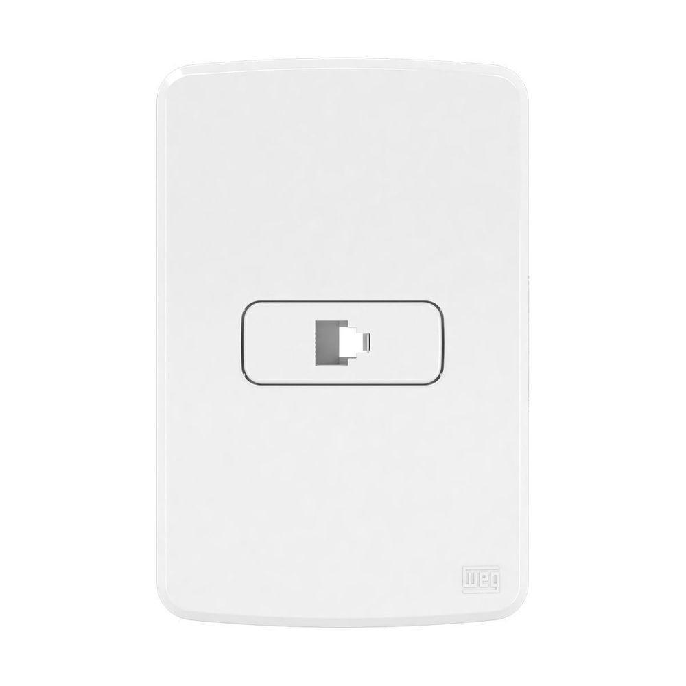 Conjunto 1 Tomada Rj11 4fios Placa 4x2 Branco Compose Weg Branco - 4x2 - 1