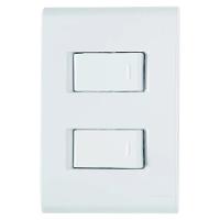 Placa 4x2+ 2 Interruptores Simples 10a-250v Branco Tramontina Branco - 250v - 1