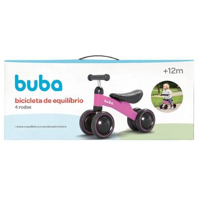 Bicicleta De Equilíbrio 4 Rodas Buba Rosa 13517