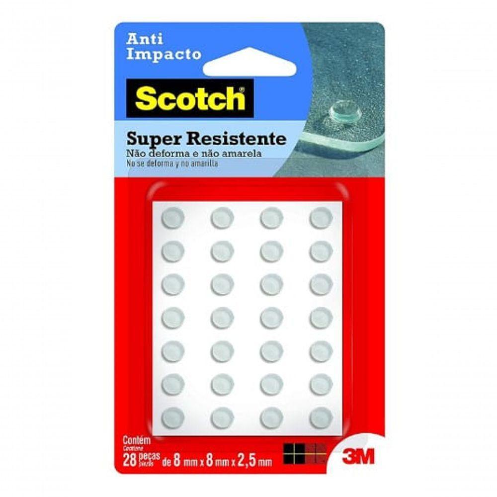 Protetor De Silicone Anti-impacto Redondo Pp Com 28 Unidades Transparente Scotch - 3m - 1