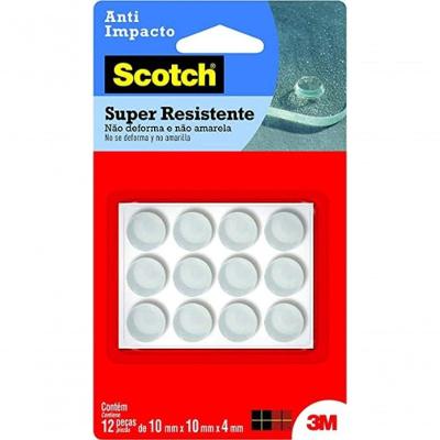 Protetor De Silicone Anti-impacto Redondo M Com 12 Unidades Transparente Scotch - 3m -