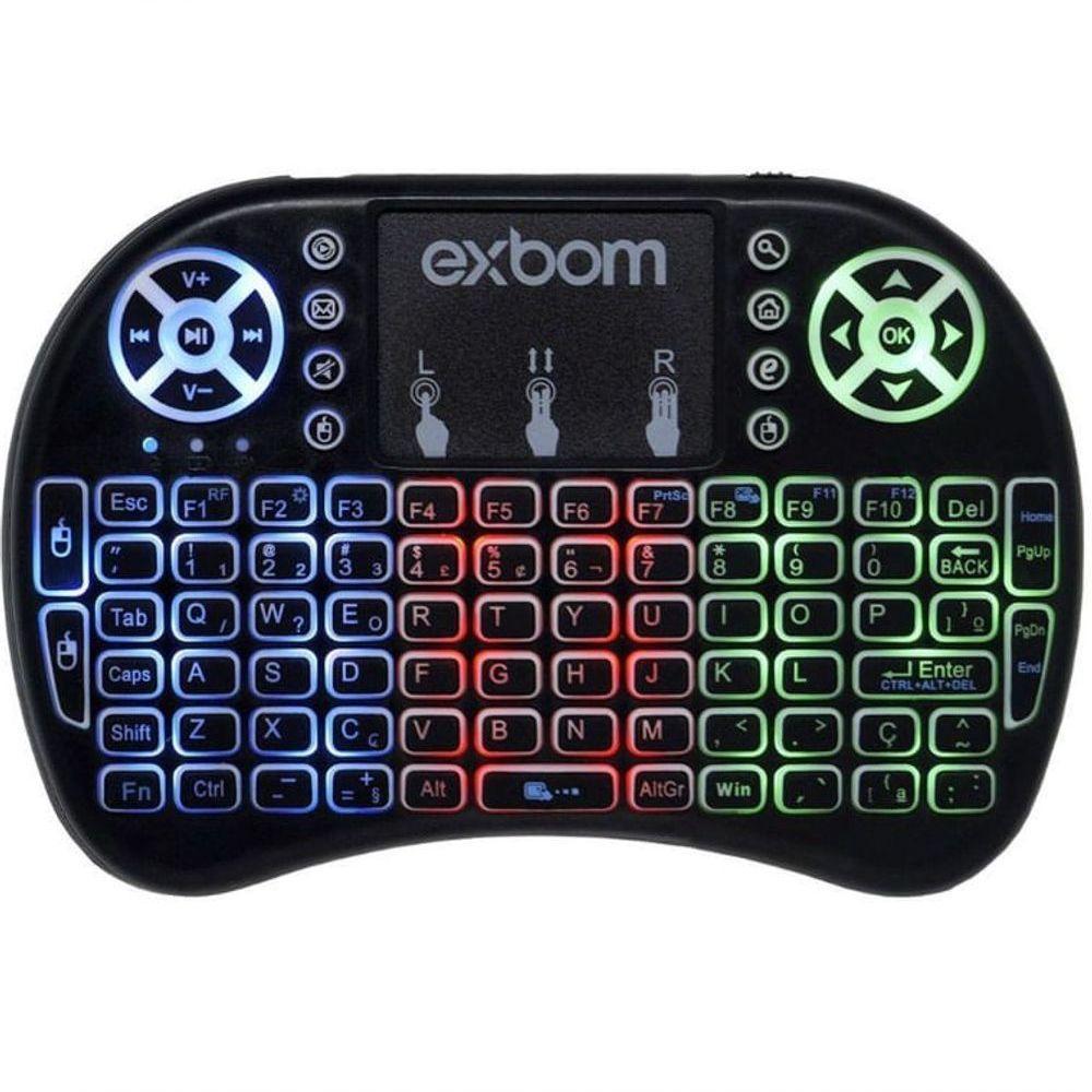 Mini Teclado Sem Fio Com Touchpad E Led - 2695 - Exbom - 1