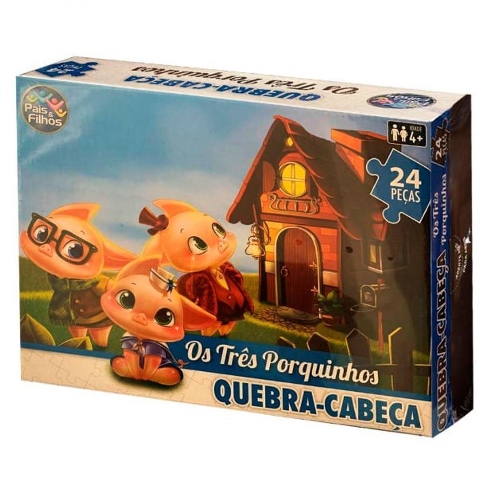 Puzzle Os 3 Porquinhos 24 Peças - Pais E Filhos - 1