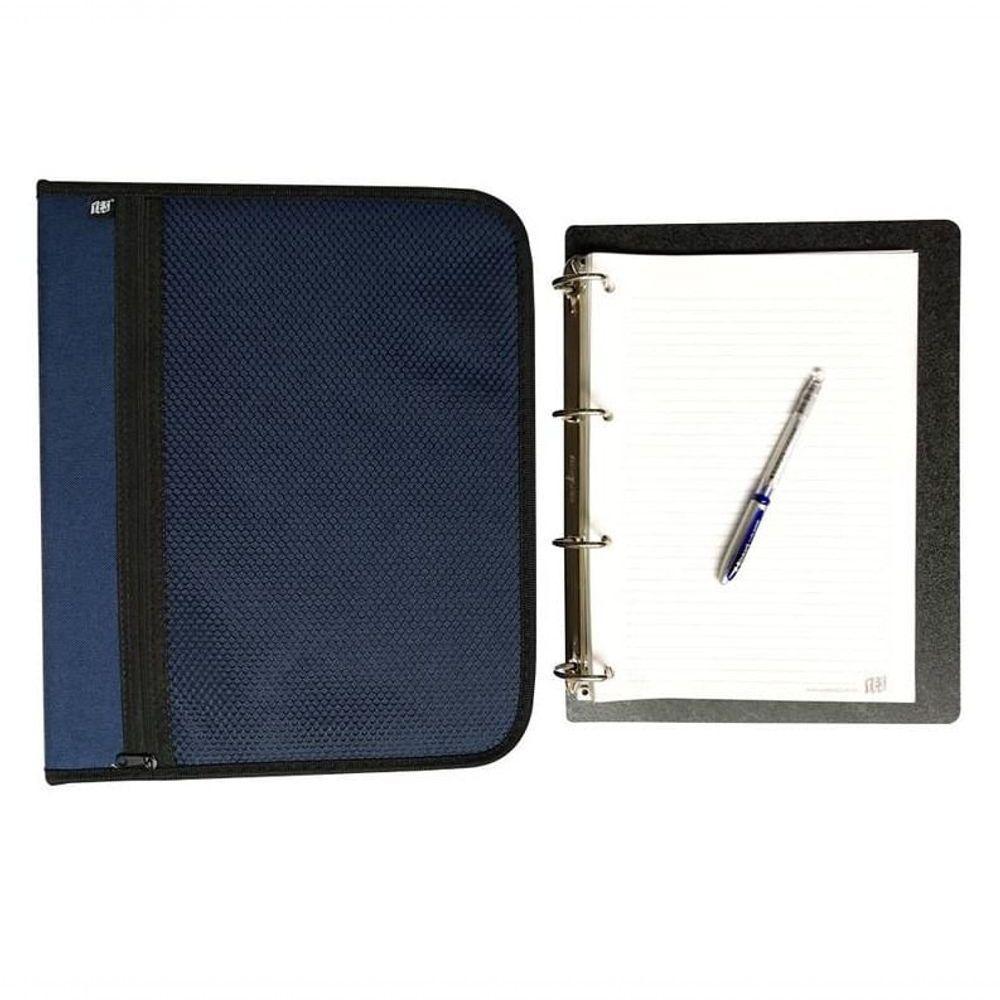 Fichário Com Zíper Ofício 4 Argolas C- Alça - Sy045 - Yes Azul - 3