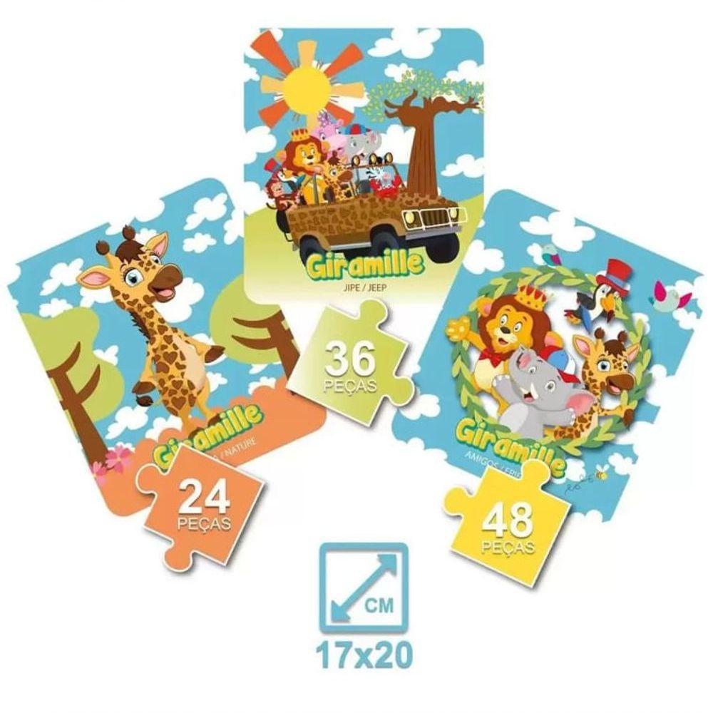 Puzzle 2 Em 1 Giramille Vogais E Número Bilingue 60 Peças - Pais E Filhos - 3