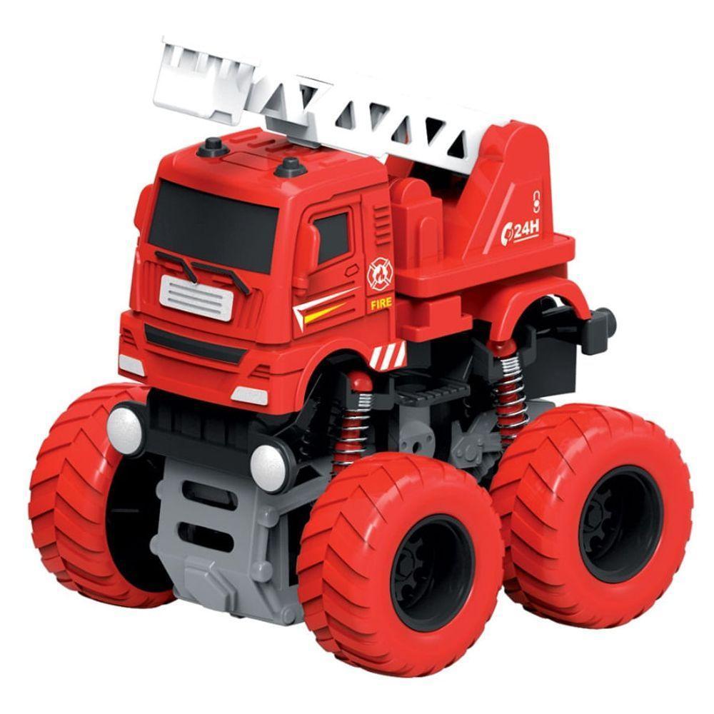 Carro De Bombeiro Maluco Com Fricção - Dm Toys - 2