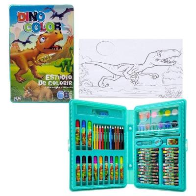 Maleta Pintura Dino Color 68 Pcs - Fun Game