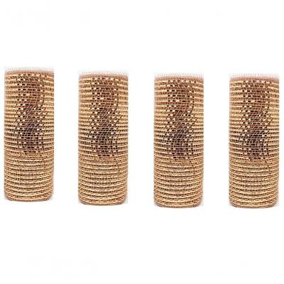 Kit Tela Decoração Natal Fita 15cm X 5 Metros Rosê Gold 4 Pç