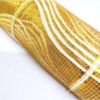 Kit Tela Natal Fita 52cm X 5 M Dourada Com Branco 2 Pç - 1