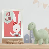 Kit 4 Quadros Infantil Leão Animais Bichos Frases 20x30cm Titulo Moldura Branca