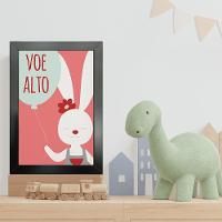 Kit 4 Quadros Infantil Leão Animais Bichos Frases 20x30cm Titulo Moldura Preta - 6