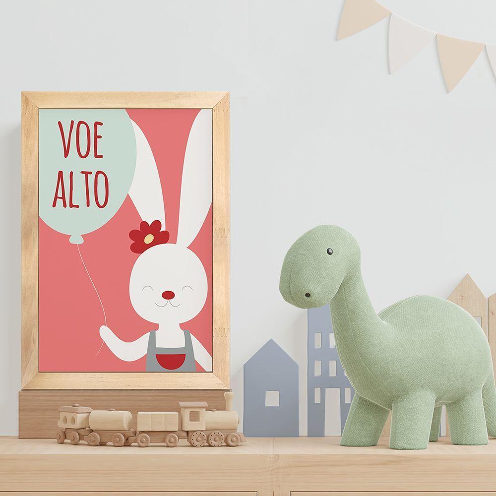 Kit 4 Quadros Infantil Leão Animais Bichos Frases 20x30cm Titulo Moldura Mel - 6