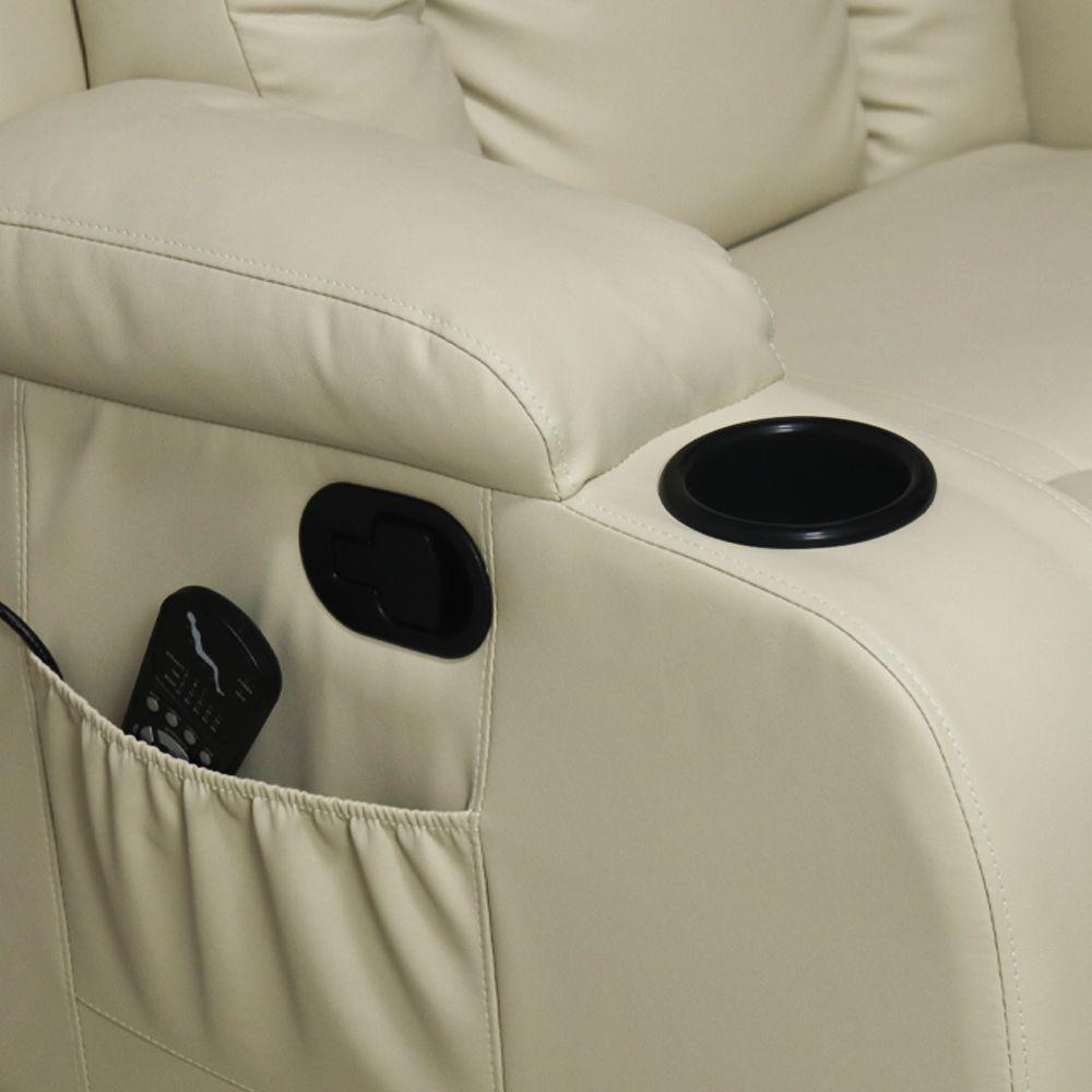 Poltrona Do Papai Com Massagem E Aquecimento Reclinável Miami Balanço Giratória Bege G31 Encantum - 4