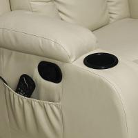 Poltrona Do Papai Com Massagem E Aquecimento Reclinável Miami Balanço Giratória Bege G31 Encantum