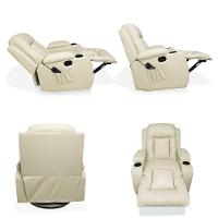 Poltrona Do Papai Com Massagem E Aquecimento Reclinável Miami Balanço Giratória Bege G31 Encantum - 7