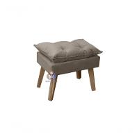 Poltrona-cadeira Decorativa Opala E Puff Opala Capuccino Com Pés Quadrado - 3