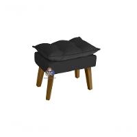 Poltrona Decorativa Opala E Puff Opala Preto Com Pés Quadrado - 7