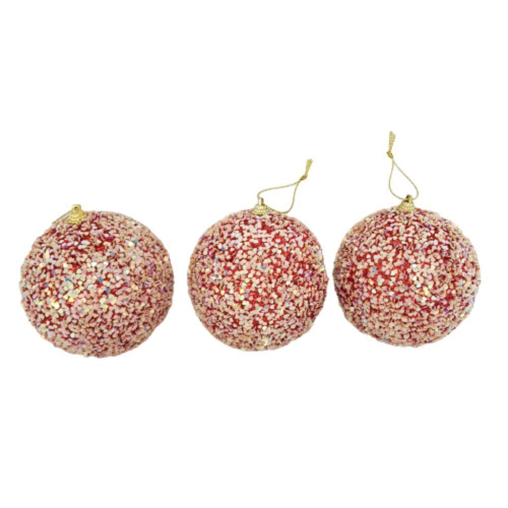 Bolas De Natal Kit Com 3 Unid 10 Cm - 1
