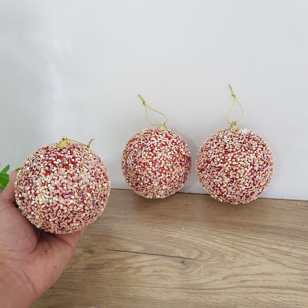Bolas De Natal Kit Com 3 Unid 10 Cm - 5