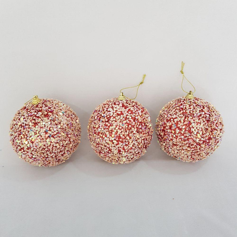Bolas De Natal Kit Com 3 Unid 10 Cm - 6