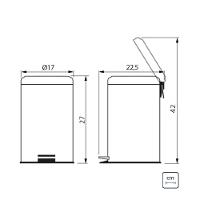 Kit Com 4 Lixeiras Brasil Inox Tramontina 12 Litros Pedal 94538112 - 2
