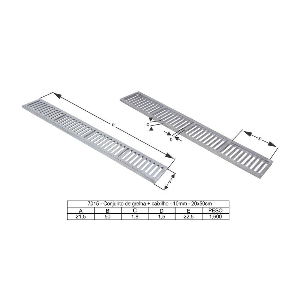 Ralo Grelha Linear Com Caixilho Em Alumínio Escovado 20x50cm - 5