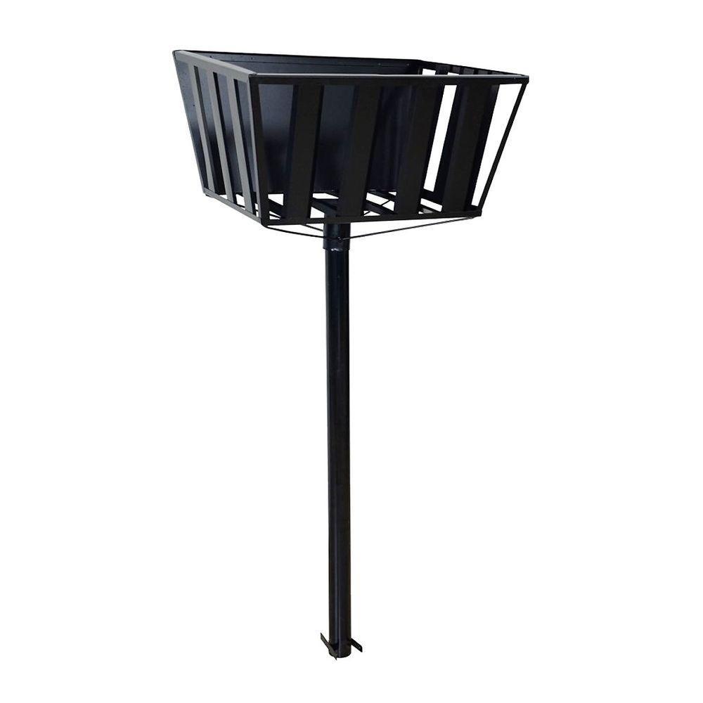 Lixeira De Rua Calçada Popular Cesto Fundo Preta 129x60x45cm. - 1