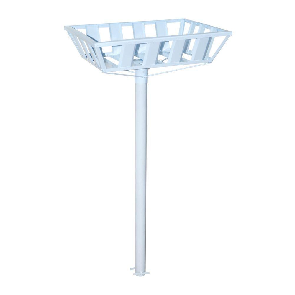 Lixeira De Rua Calçada Popular Cesto Raso Branca 112x60x45cm - 1