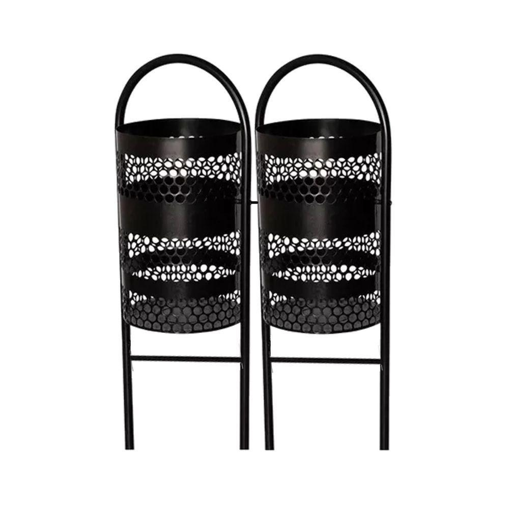 Lixeira Dupla Em Tela Moeda Coleta Seletiva Calçada 120cm - 1