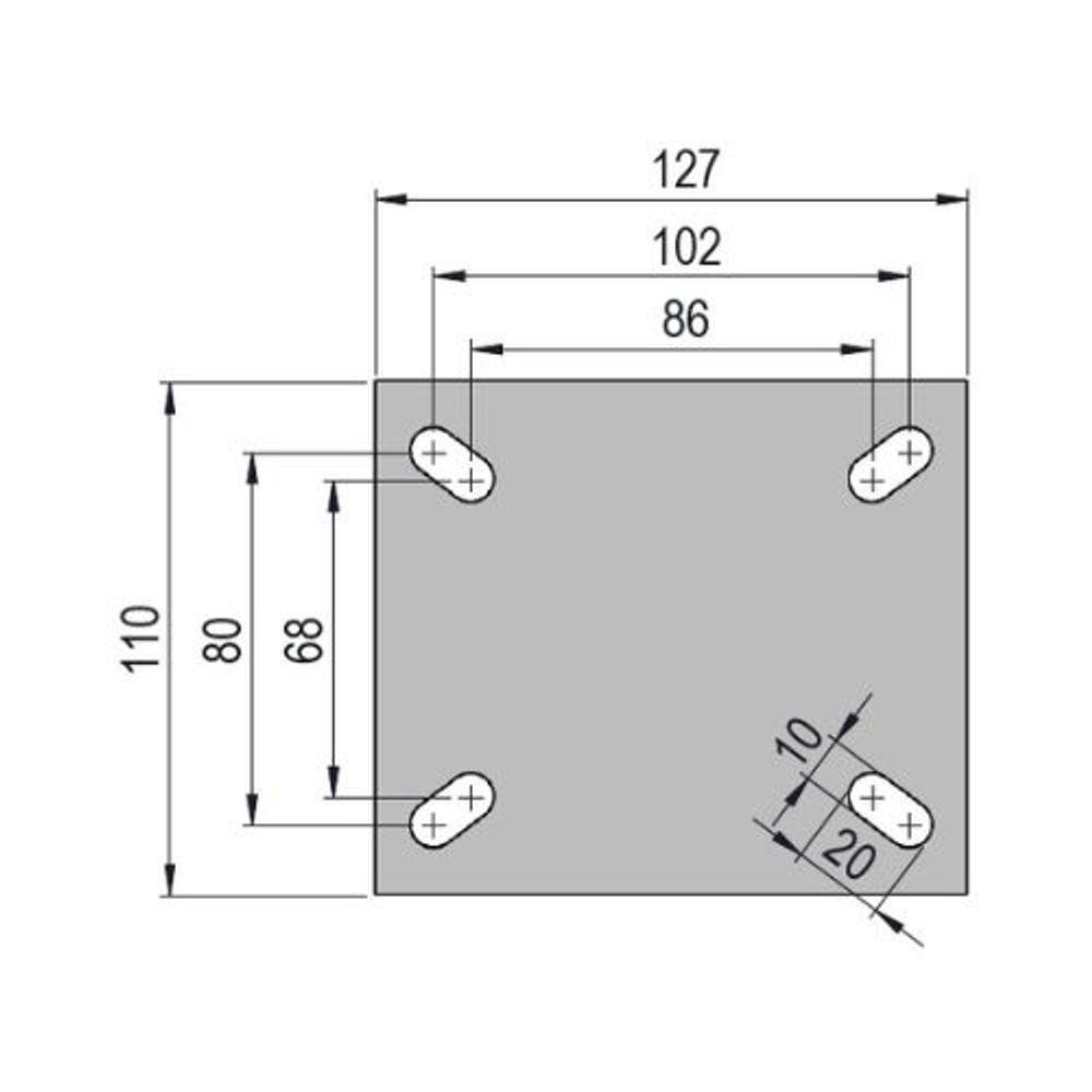 Rodizio Inox 8x2 Roda Pu Elástico Azul S/ Freio 700 Kg - 2