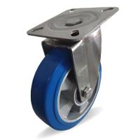 Rodizio Inox 8x2 Roda Pu Elástico Azul S/ Freio 700 Kg - 5