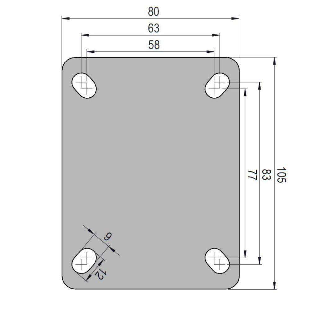 Rodizio Inox 5 Pol. Giratório Placa Sem Freio 170 Kg - 2
