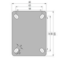 Rodizio Inox 5 Pol. Giratório Placa Sem Freio 170 Kg - 2