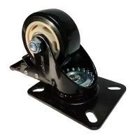 Rodizio Giratório 3 Pol. Placa Com Freio Preto Colson - 6