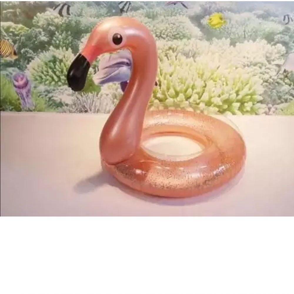 Boia Flamingo Glitter Grande Inflável 90cm Metalizado - 4