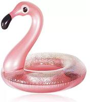 Boia Flamingo Glitter Grande Inflável 90cm Metalizado - 1