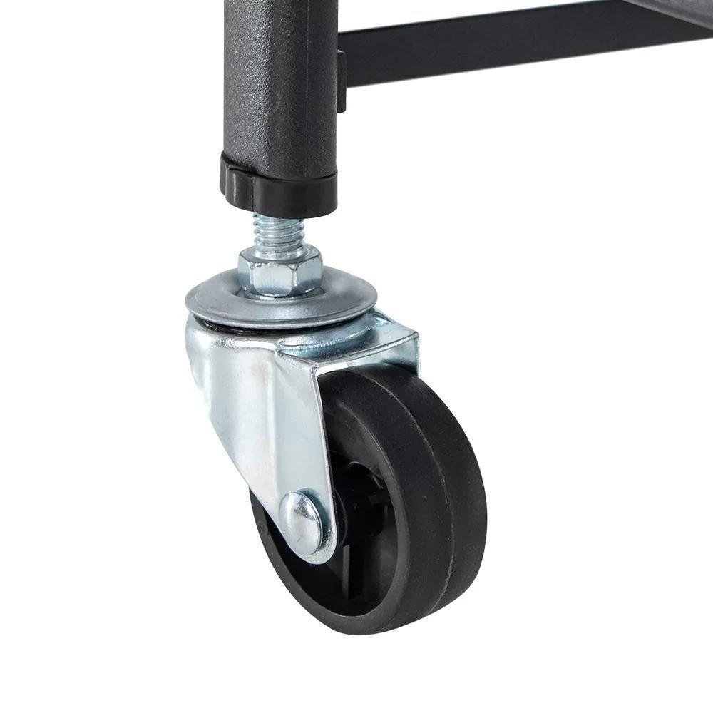Carrinho Multiuso Organizador Dobrável Com 3 Prateleiras - Preto - 6