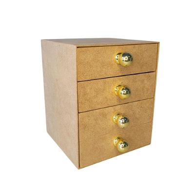 Gaveteiro Em Mdf Com 4 Gavetas (20x16x16) Mdf Cru