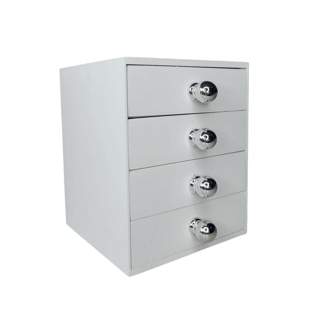 Gaveteiro Em Mdf Com 4 Gavetas (20x16x16) Branco - 1