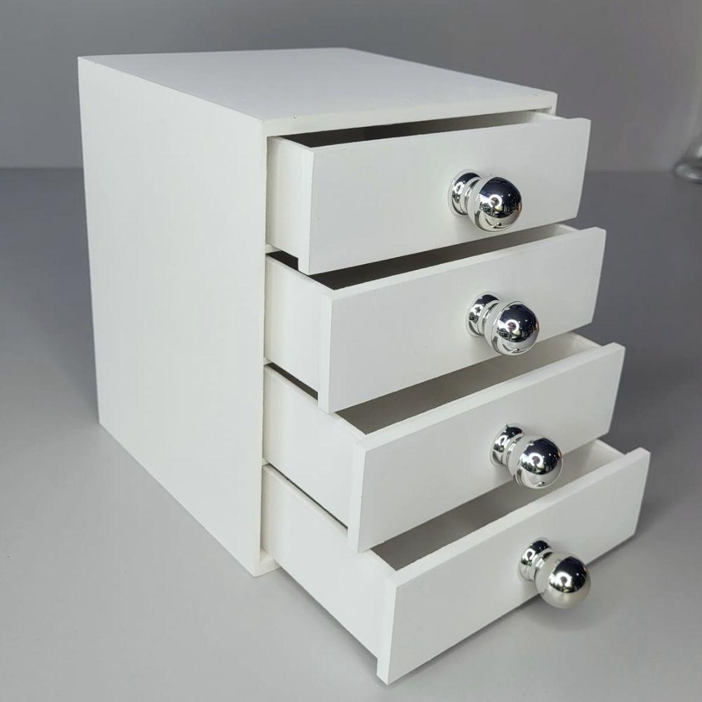 Gaveteiro Em Mdf Com 4 Gavetas (20x16x16) Branco - 2